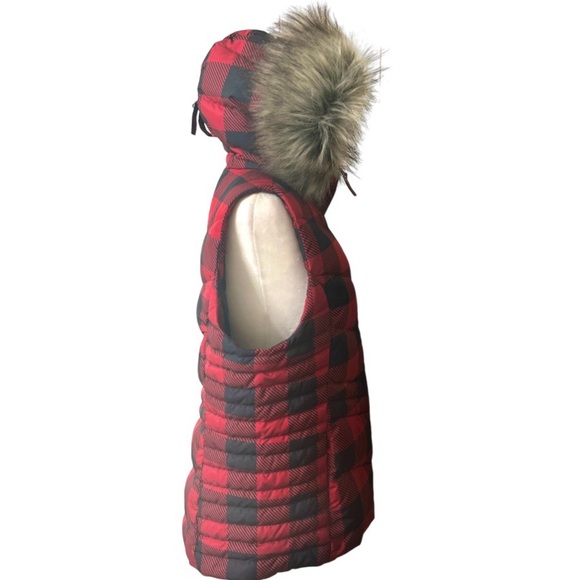 Alpine Design down vest buffalo plaid removable Hood fall winter large NWT - Picture 4 of 13